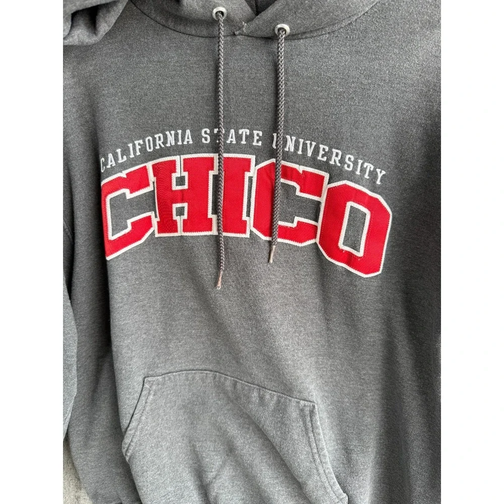 Champion Eco Men's M Medium Chico State University Pullover Hoodie Gray Graphic - Picture 3 of 7